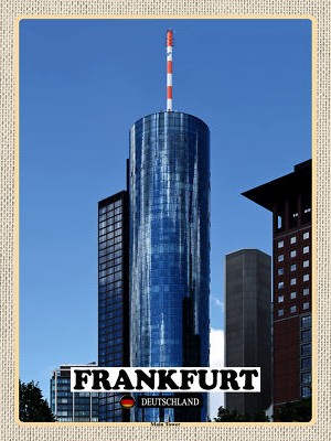 Blechschild 30x40 Frankfurt Main Tower Ausblick Wand Deko Cafe Sammler Geschenk