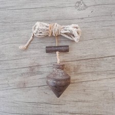 Fantastic vintage iron plumb bob leveling measuring carpenter tool