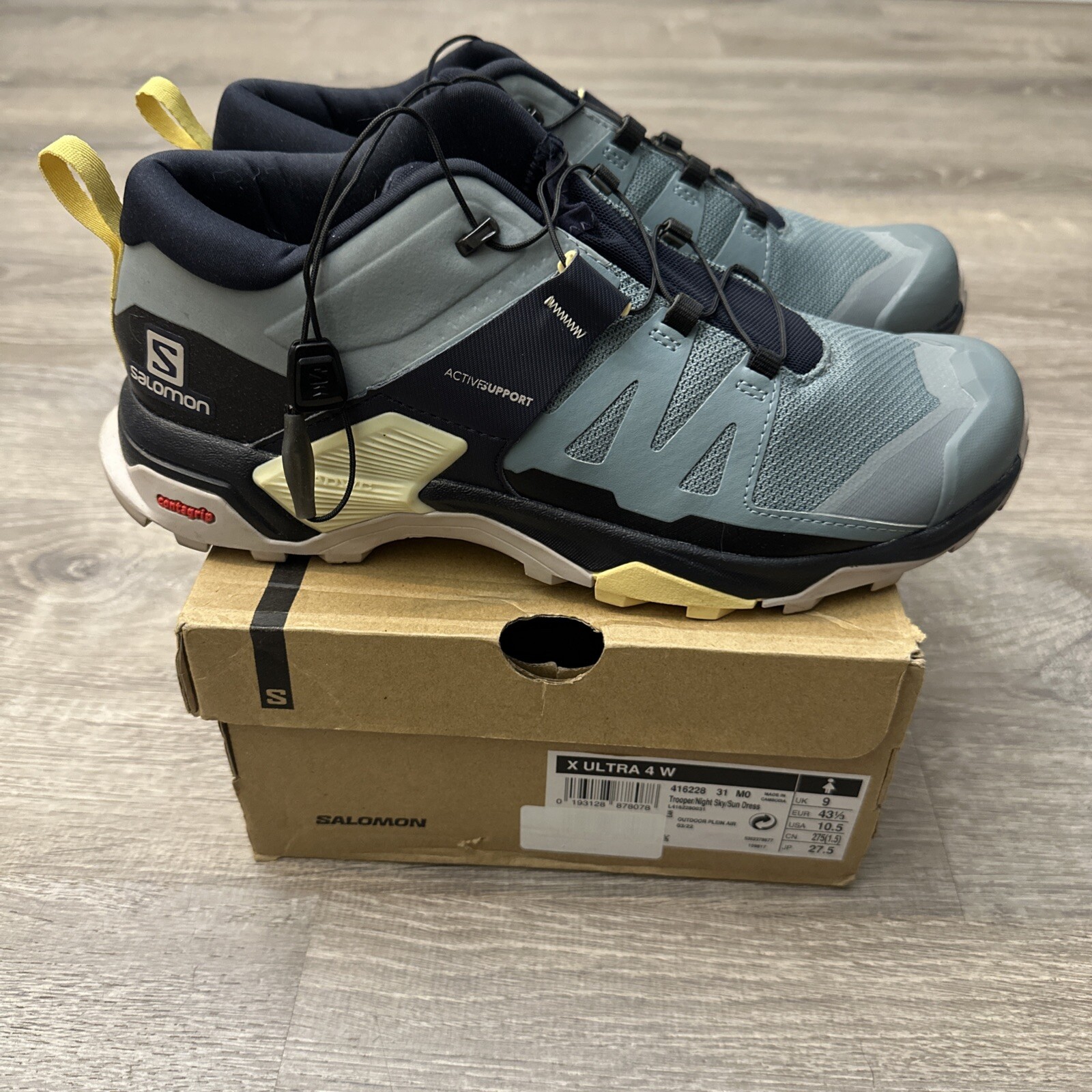 Scarpe da corsa Salomon X Ultra 04W donna 10 5 blu USA outdoor Contagrip escursionismo