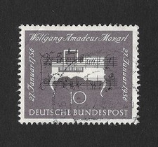 German Stamp 1956 The 200th Anniversary of the Birth Wolfgang Amadeus Mozart (X2