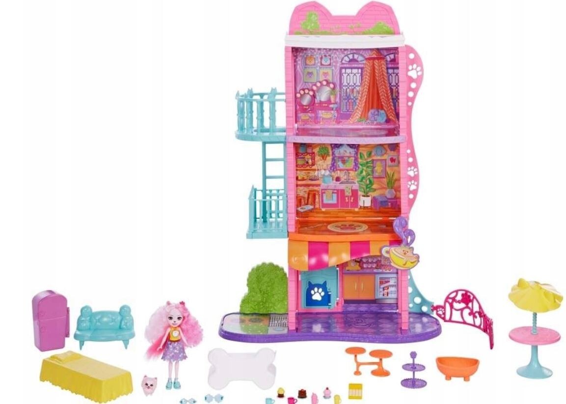 ENCHANTIMALS City Tails TOWNHOUSE SET CAFE + DOLL HHC18 | eBay