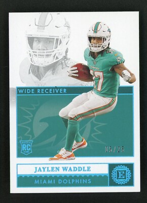 2021 Panini Encased Rookie Blue SSP /25 Jaylen Waddle #113 Rookie RC NFL