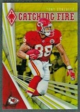 Tony Gonzalez 2019 Panini Phoenix Catching Fire YELLOW /75 #30 Chiefs