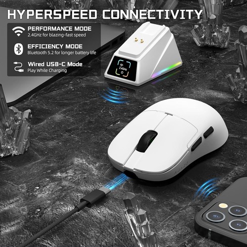 A.JAZZ AJ159APEX 8Khz Ratón Inalámbrico para Juegos Ultraligero 56g con Pantalla Magnética - Imagen 6 de 28