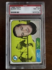 1968 Topps #111 Glenn Hall PSA 8 St. Louis Blues