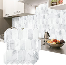 Upgraded Thicker Design Peel and Stick Backsplash Tile, 10-Sheet Statury White w