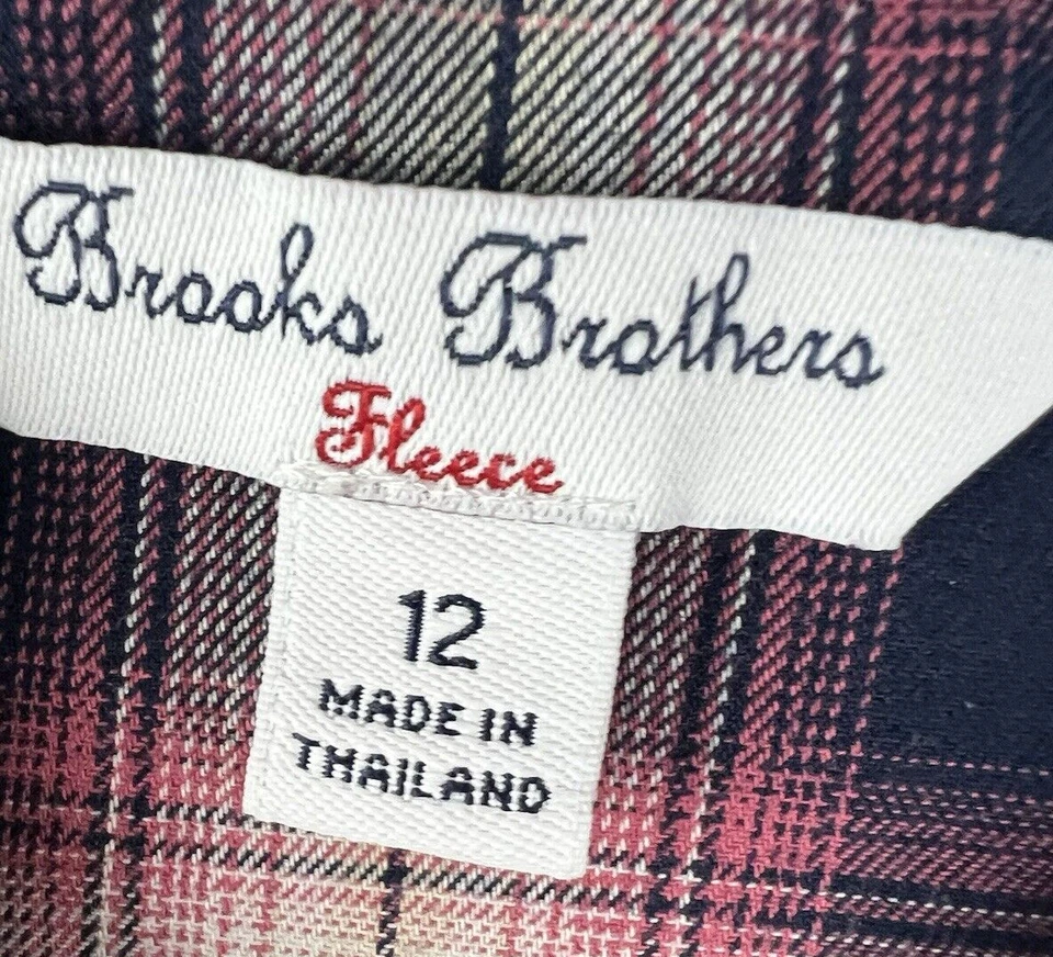 Vestido polar Brooks Brothers niñas 12 rojo azul a cuadros manga corta clásico forrado Foto 2 de 4