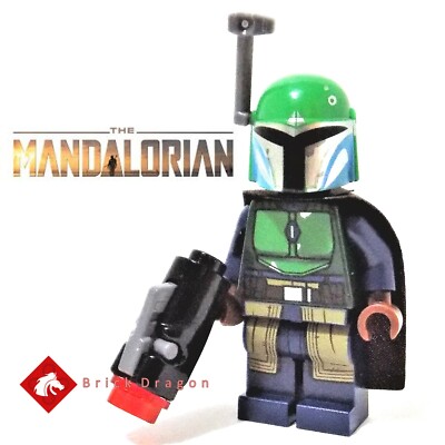 Lego Star Wars Mandalorian Warrior Female Brown Cape Green Helmet From 75267 Ebay