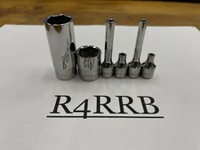 Snap-on Tools USA ADD ON 1/4 Drive 6PT Shallow Deep Lot Set 1/8" 5/32" 5/8"