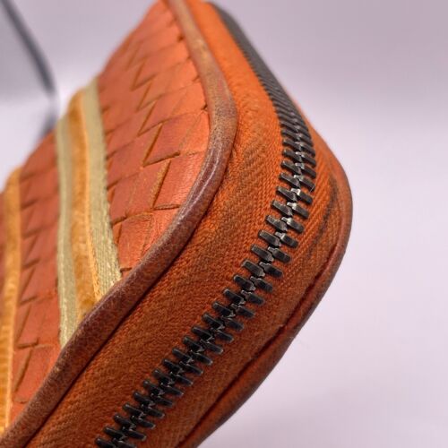 Bottega Veneta Intrecciato long Wallet Orange leather Suede 495 - Picture 8 of 15