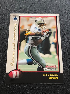 1998 Bowman Chrome Golden Anniversary Dallas Cowboys No.143 Michael Irvin /50