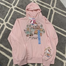 LARGE Hello Kitty  Friends Go Camping Hoodie Pink Hoodie
