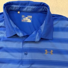 Under Armour Golf Playoff Polo Shirt Mens Size XL  Loose Fit HeatGear Blue