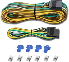 25FT 4 Pin 5 Wire Trailer Wiring Harness with Nylon Net Tube, Wishbone