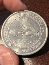 Contains Metal FLOWN in Space Aluminum Medal NASA Apollo & Soyuz 1975
