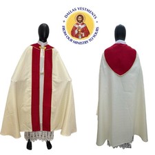 WHITE COPE VESTMENT CHASUBLE WITH STOLE