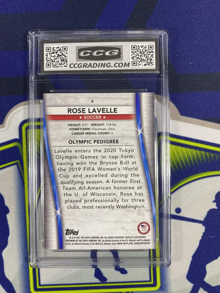 Rose Lavelle 2021 Topps Olympic Pedigree 8 Soccer CCG 10 RC - Image 2 of 2