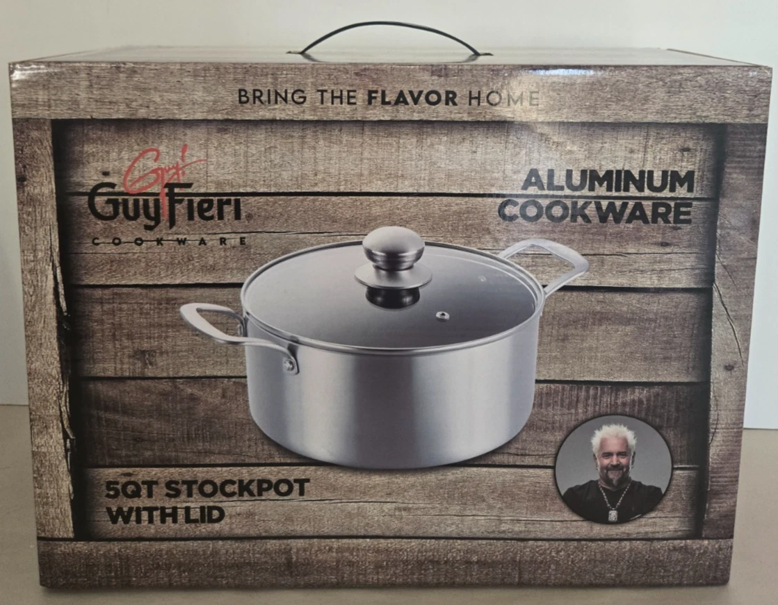 Guy Fieri Cookware 5 Quart Stockpot w/ Lid Pot for Cooking Non Stick NEW