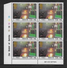 1986 INDUSTRY YEAR 31p 1B CYLINDER BLOCK SG1310 MNH