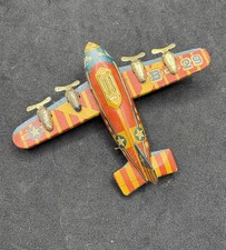 Antique 1940s B-29 Bomber Airplane Penny Tin Toy 100 Original Made in Japan