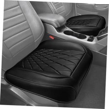 2 Pack Leather Front Car Seat Covers, Bottom Seat Two Pieces Bottom All Black