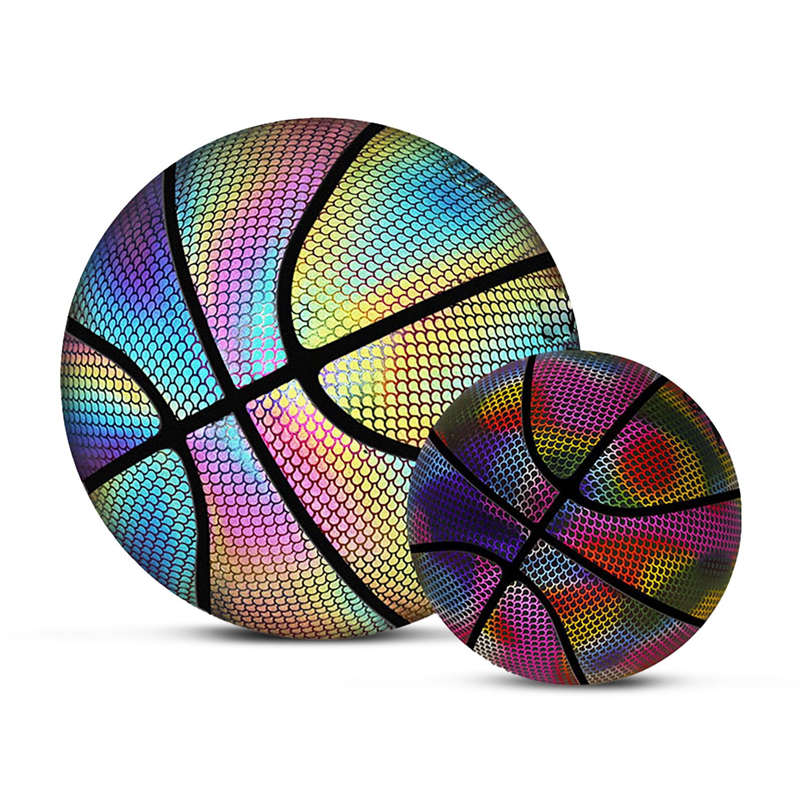 Holographic Glowing Reflective Basketball Size 7 Wear Resist PU Luminous Basket