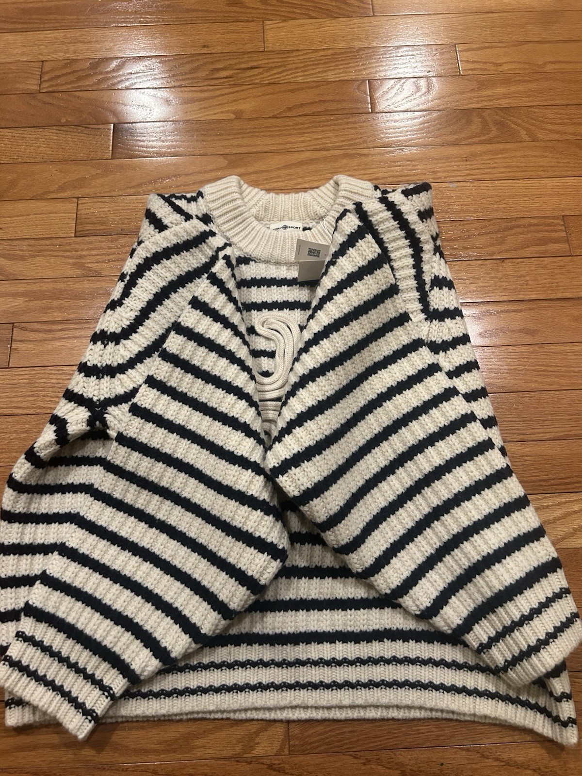 Tory Burch Merino Striped Heart Logo Sweater Size XL NWT   thumbnail 7