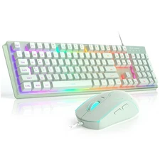 Gaming Keyboard and Mouse Combo, K1 RGB LED Backlit Keyboard with 104 Key Com...
