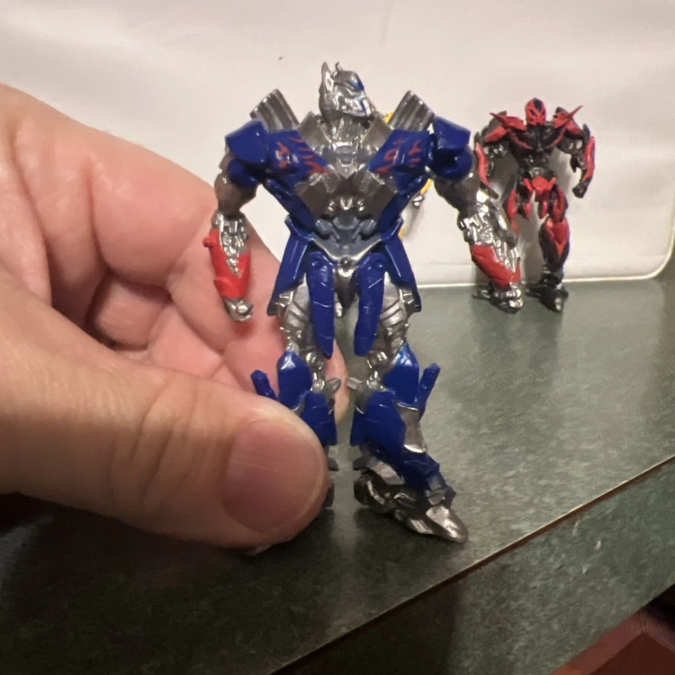 3-Transformer Action Figures 3" Tall Hasbro 2014 Figurines, Optimus, Bumblebee + - Image 3 of 4