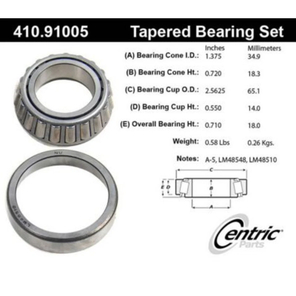 Центральный подшипник колеса 410.91005 передний или задний внутренний салон для Chevy - Изображение 2 из 2