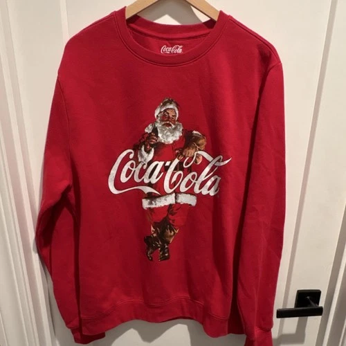 Coca-Cola Santa Claus Red Sweatshirt Soda Theme.Vintage.