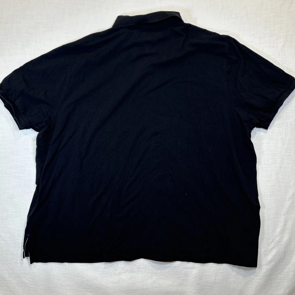 Tommy Hilfiger Men's Polo Black Short Sleeve 5XL 100% Cotton Shirt Big & Tall - Image 2 of 4
