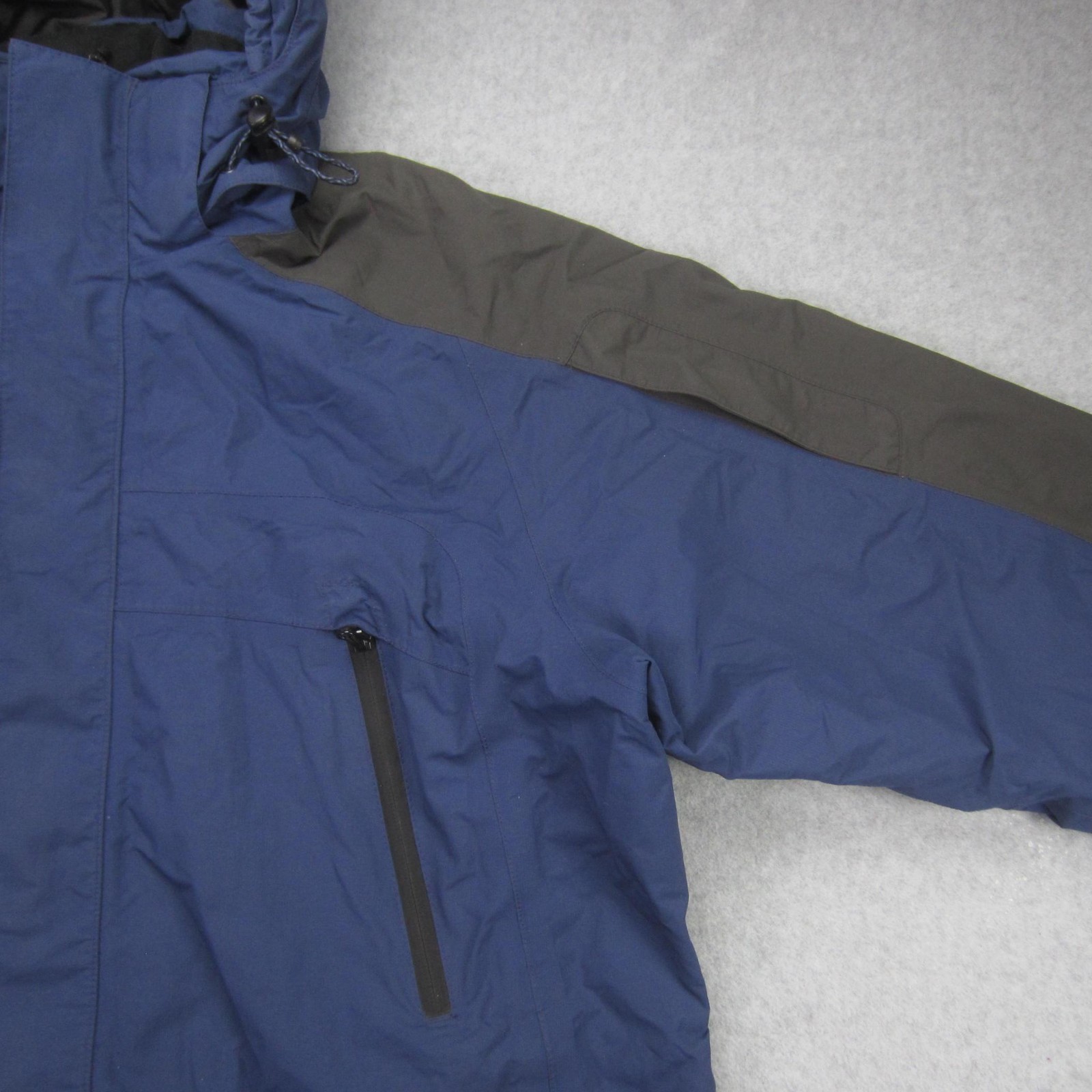 Cabelas Jacket Mens XL Tall Blue Dry-Plus Waterproof Hooded Spectrum Shell