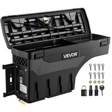 Vevor Truck Bed Storage Box 6.6 Gal25 L Waterproof Abs Wheel Well Tool Box