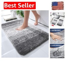 Small Bathroom Rugs Mat 24x16, Extra Soft Absorbent Microfiber Bath Rugs, Rub...