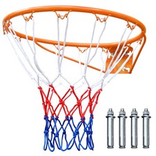 Basketball Hoop Replacement 18" Steel Rim with Net for Wall Mount