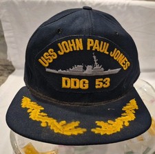 USS JOHN PAUL JONES DDG-53 NAVY SHIP HAT U.S MILITARY OFFICIAL CAP U.S MADE(T-2)