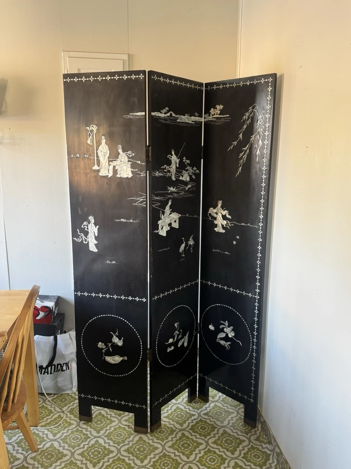 Vintage Asian Partition/Room Divider - Double Sided - Fairly Good Condition - Image 2 of 4