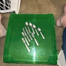 9 Piece Vintage Child s Flatware 2 Forks, 2 Knives, 4 Spoons Butter Knife