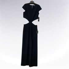 LULUS Conversation Piece Navy Backless Maxi Dress Chic Sexy Size Large Slit New