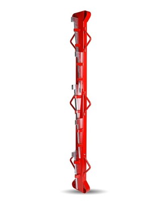 4Ft Woven Wire Fence Stretcher Bar with 5 Wedges, Red Fence Stretcher Tool Steel
