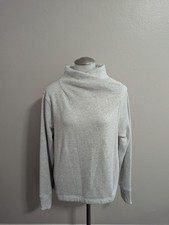 Athleta Cozy Karma Twist Neck Lined Sweatshirt Womens Size Small Gray