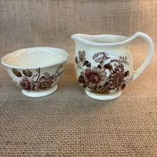 ROYAL CROWNFORD ‘Charlotte’ Small Open Sugar And Creamer