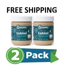Soom Foods Single-Source Pure Ground Sesame Tahini Paste 11oz (2 Pack) | Silky
