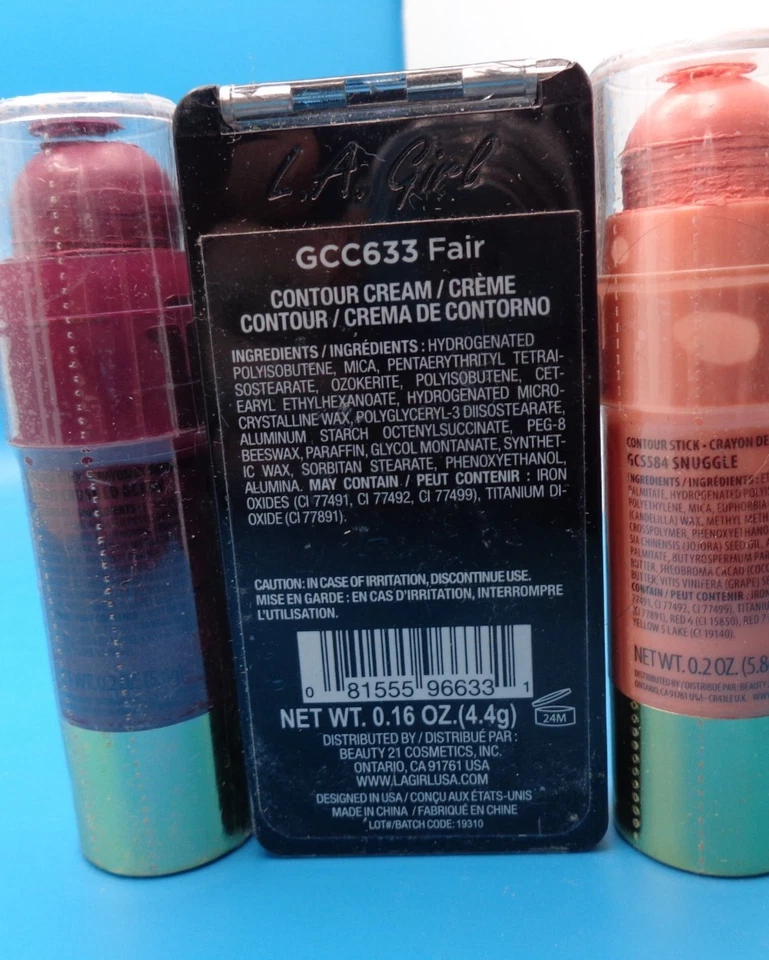 NEW Lot Of 4 L.A. GIRL 2 VELVET CCONTOUR BLUSH ,PRO.CONTOUR CREAM & GEL EYELINER - Image 2 of 4