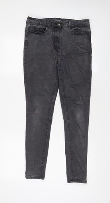 Marks and Spencer Damen Grau Baumwolle Skinny Jeans Größe 12 L28 Normaler Reißverschluss