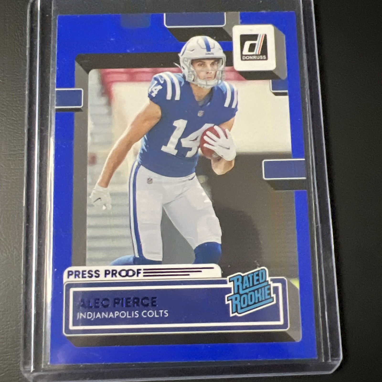 2022 Panini Donruss - Rated Rookie Press Proof Blue #321 Alec Pierce (RC)