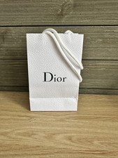Authentic Dior White Pebble Shopping Gift Luxury Bag 9" x 5.5" x 3" black logo