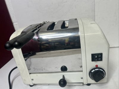 Vintage Dualit Drei-Scheiben-Toaster seltenes Modell weiß Chrom muss gereinigt werden