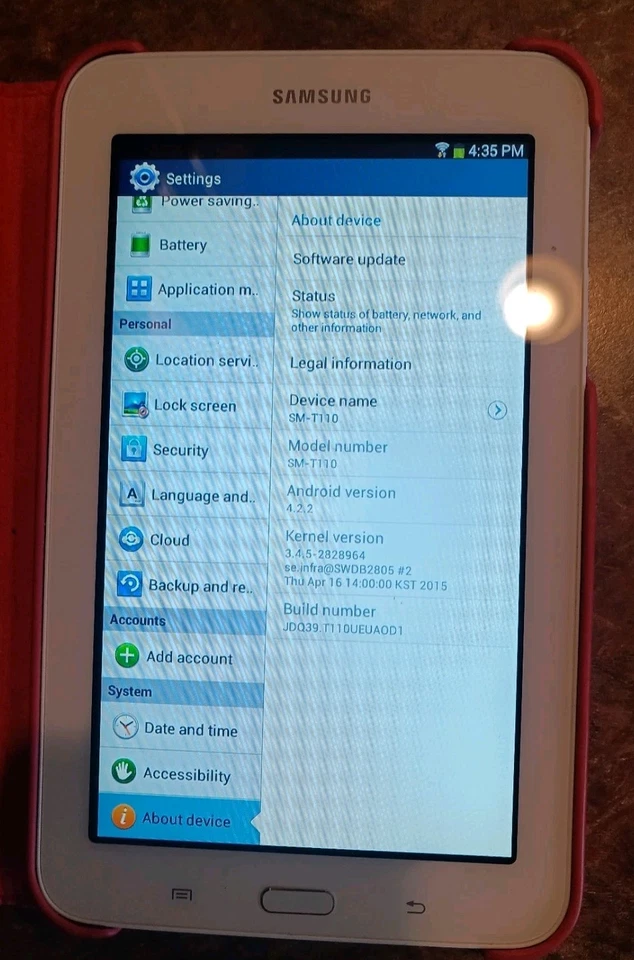 Samsung Galaxy Tab 3 Lite 7.0 SM-T110 Wi-Fi 8GB Android Tablet (Pink Cas) Used - Image 2 of 4